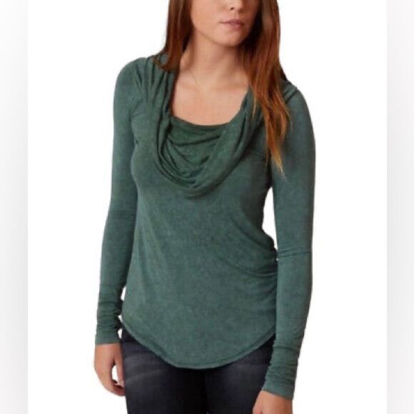 We The Free Tops - We The Free x Free People Sapphire Mineral Wash Cosmo Cowl Neck Top Size Small